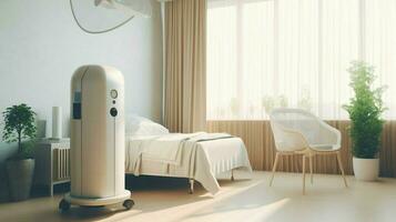 air purifier in hospital room providing clean air photo