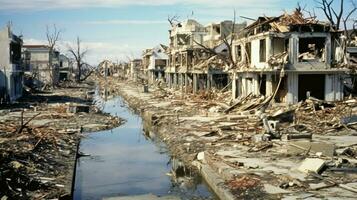 awful devastation after hurricane on houses and p photo