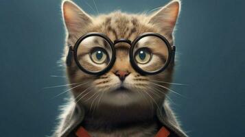 cat cute stylish glasses photo