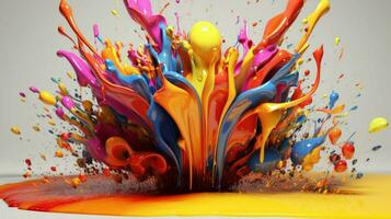 abstract art with colorful splash 3d photo