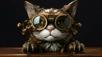 gato linda elegante lentes foto