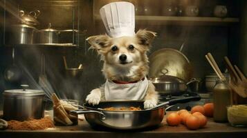 chef dog cooking photo