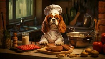 cocinero perro Cocinando comida foto