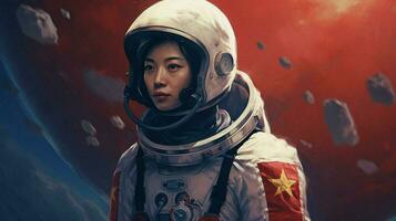 chinese astronaut moon photo