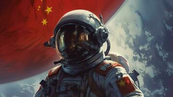 chino astronauta Luna foto
