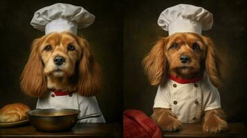 chef dog portrait cooking photo