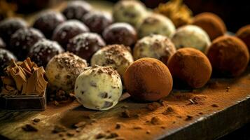 chocolate trufas dulce foto