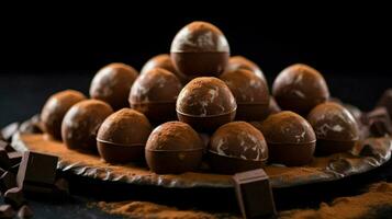 chocolate truffles food photo