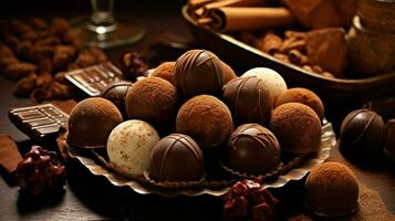 chocolate truffles food photo