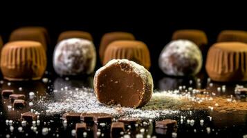 chocolate truffles sugar photo