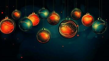 christmas dark background illustration ai generative photo