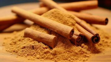 cinnamon sticks powder photo