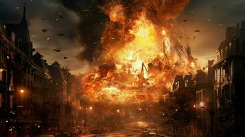 ciudad quemar explosión pueblo foto