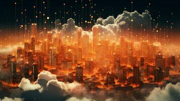 cloud networks concept city photo