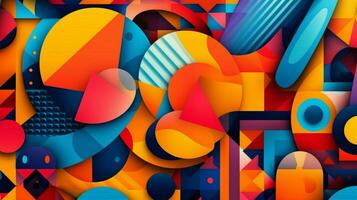 colorful and geometric pattern in vibrant colors photo