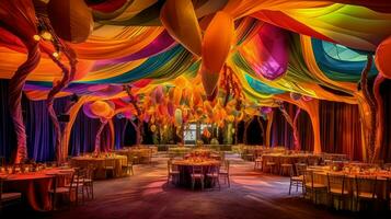 colorful serpentine party event photo