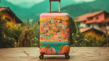 colorful travel suitcase trip photo