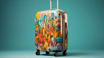 colorful travel suitcase trip photo