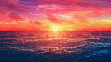 colorfully gradient sunset over the ocean photo