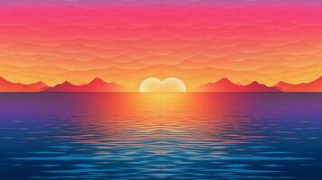 colorido degradado puesta de sol terminado el Oceano foto
