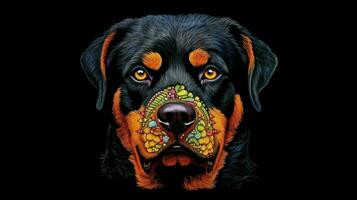 colorante perro cabeza Rottweiler foto