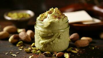 creamy pistachio butter food photo