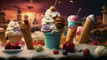 delicious ice cream served poster food phonograph photo