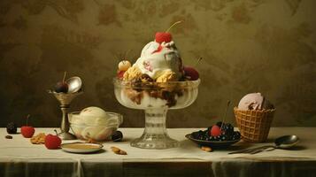 delicious ice cream served poster food phonograph photo