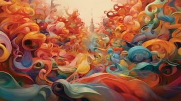 dizzying swirl of colors and shapes that blur photo