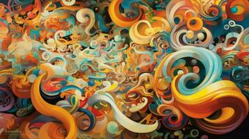 dizzying swirl of colors and shapes that blur photo