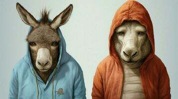 donkey with a hoodie and a hoodie photo
