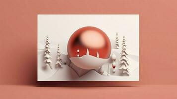 empty christmas card mockup illustration photo