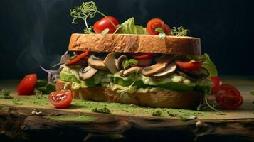 enjoy a fresh and tasty vegan sandwich made photo