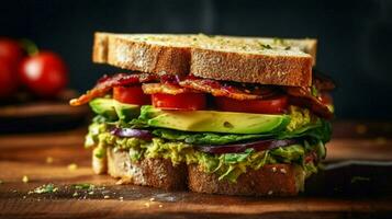 enjoy a fresh and tasty vegan sandwich made photo