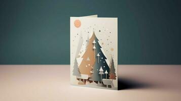 empty christmas card mockup illustration photo