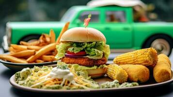 highspeed drivethrough with menu of vegan and veg photo