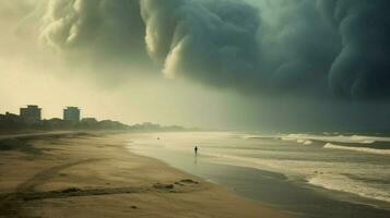 bajo nube en contra fondo de mar y cielo después foto