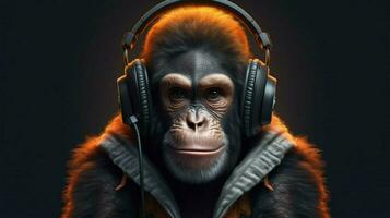 Monkey With Headphones Images – Browse 3,989 Stock Photos, Vectors, and  Video