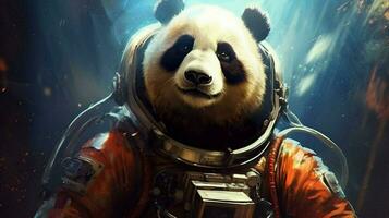 panda en un espacio traje foto