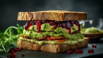 savor a vegan sandwich with generous filling photo