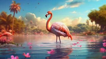 summer vacation concept flamingo paradise exploring photo