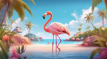 summer vacation concept flamingo paradise exploring photo