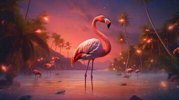 summer vacation concept flamingo paradise exploring photo