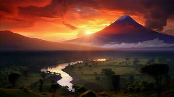 sunset kenya landscape mountain photo