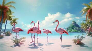 summer vacation concept flamingo paradise exploring photo