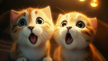 surprised cute cats photo