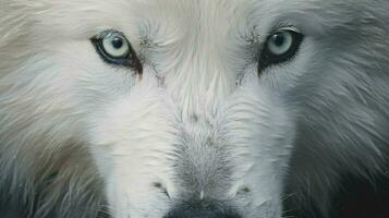 the white wolfs blackeyed close up photo