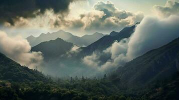 thick clouds in sky over mountains after aftermath photo