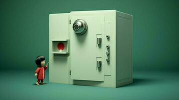 thief child bank safe door photo