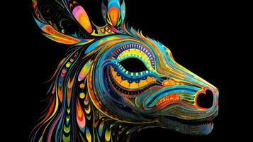 trippy animal with abstract colorful pattern photo